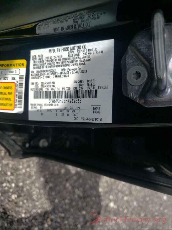 3FA6P0H93HR262363 2017 FORD FUSION