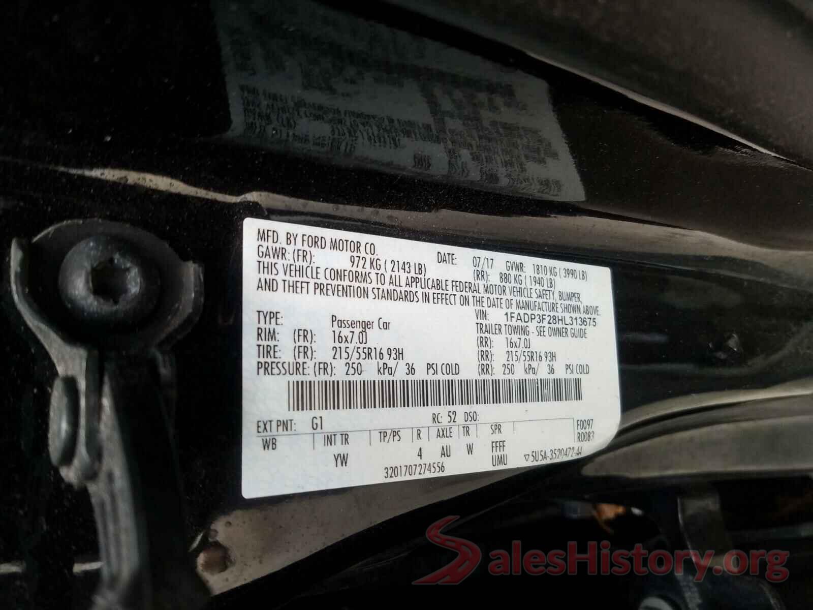 1FADP3F28HL313675 2017 FORD FOCUS