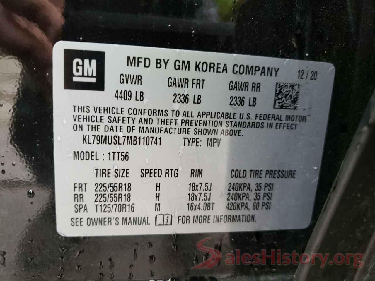 KL79MUSL7MB110741 2021 CHEVROLET TRAILBLAZE