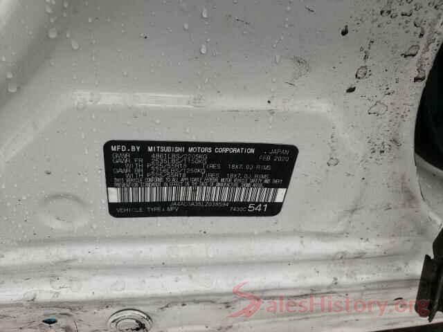 JA4AD3A35LZ038594 2020 MITSUBISHI OUTLANDER