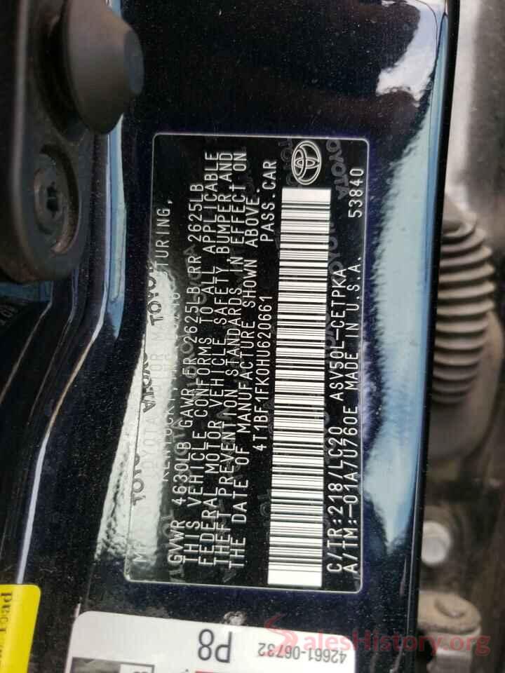 4T1BF1FK0HU620661 2017 TOYOTA CAMRY