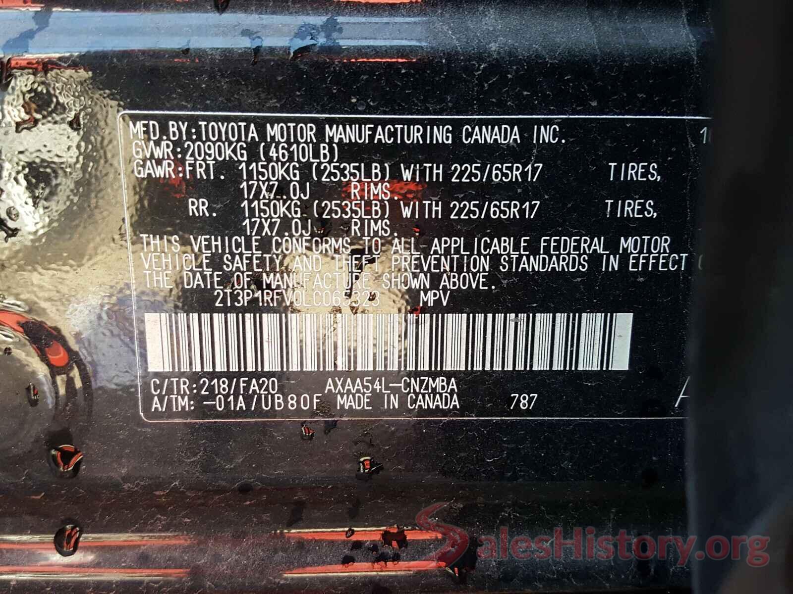 2T3P1RFV0LC065323 2020 TOYOTA RAV4