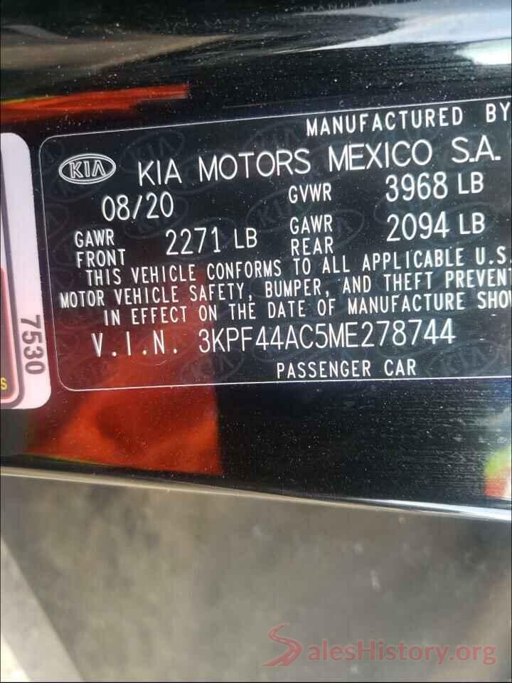 3KPF44AC5ME278744 2021 KIA FORTE