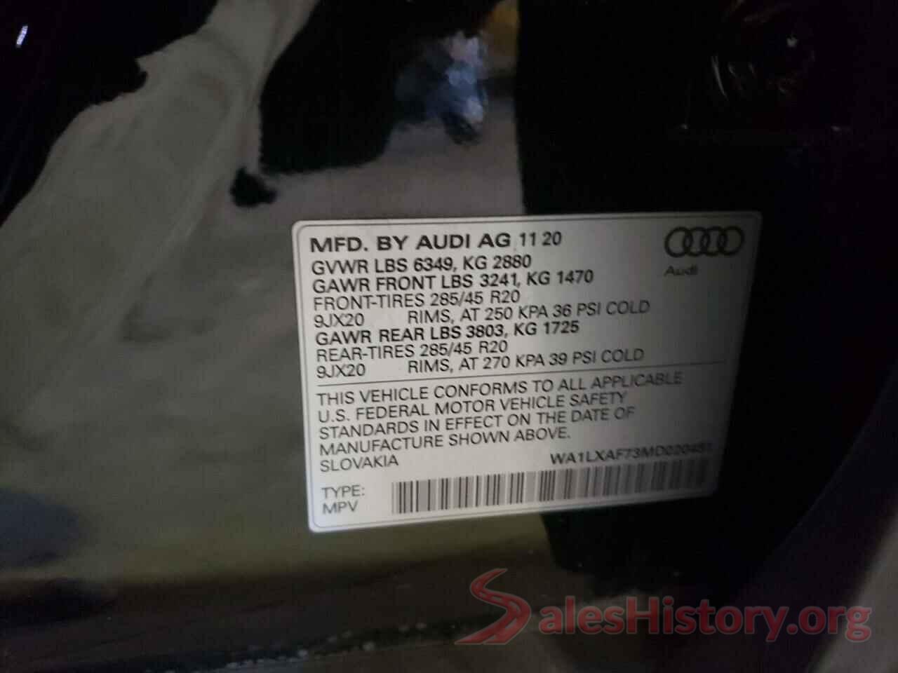 WA1LXAF73MD020481 2021 AUDI Q7