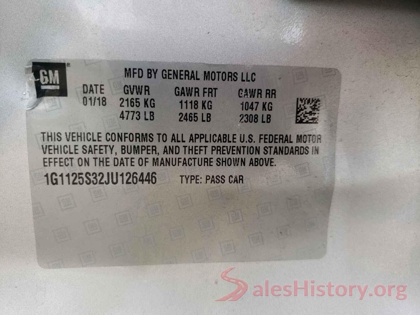 1G1125S32JU126446 2018 CHEVROLET IMPALA