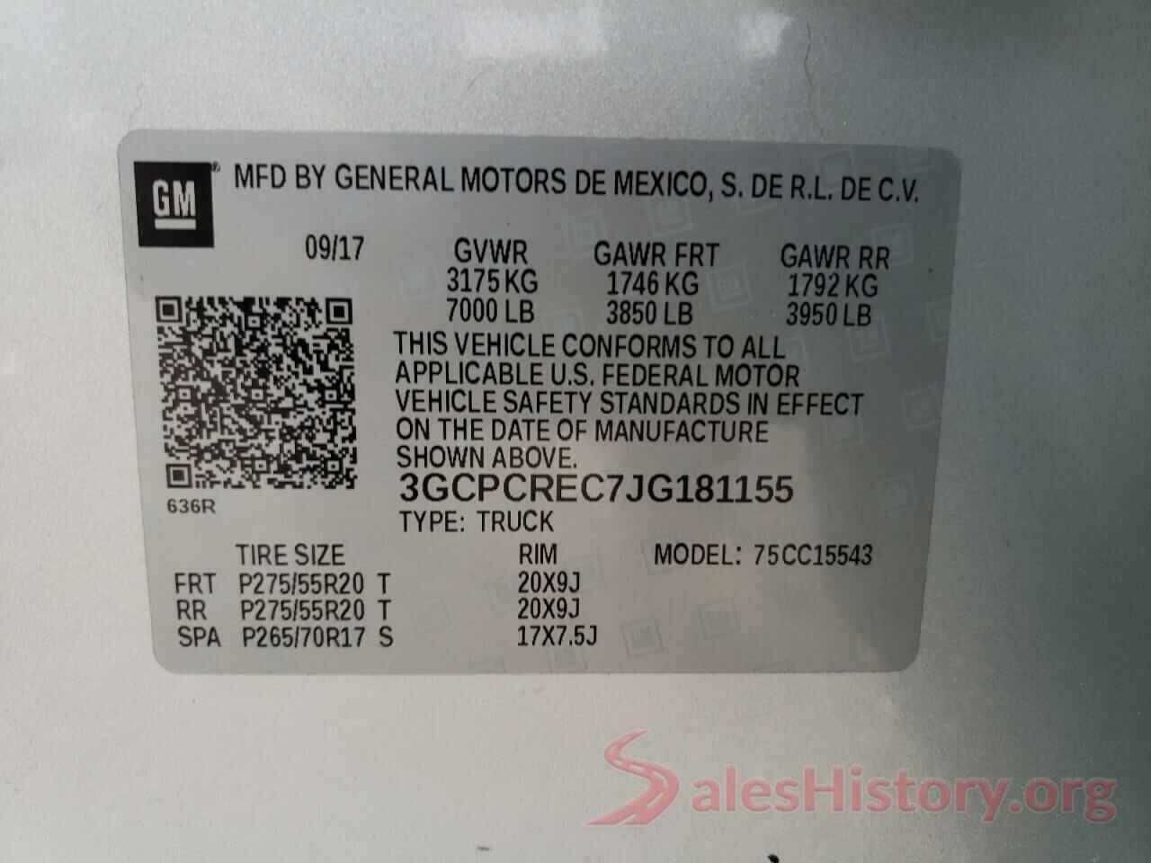 3GCPCREC7JG181155 2018 CHEVROLET ALL Models