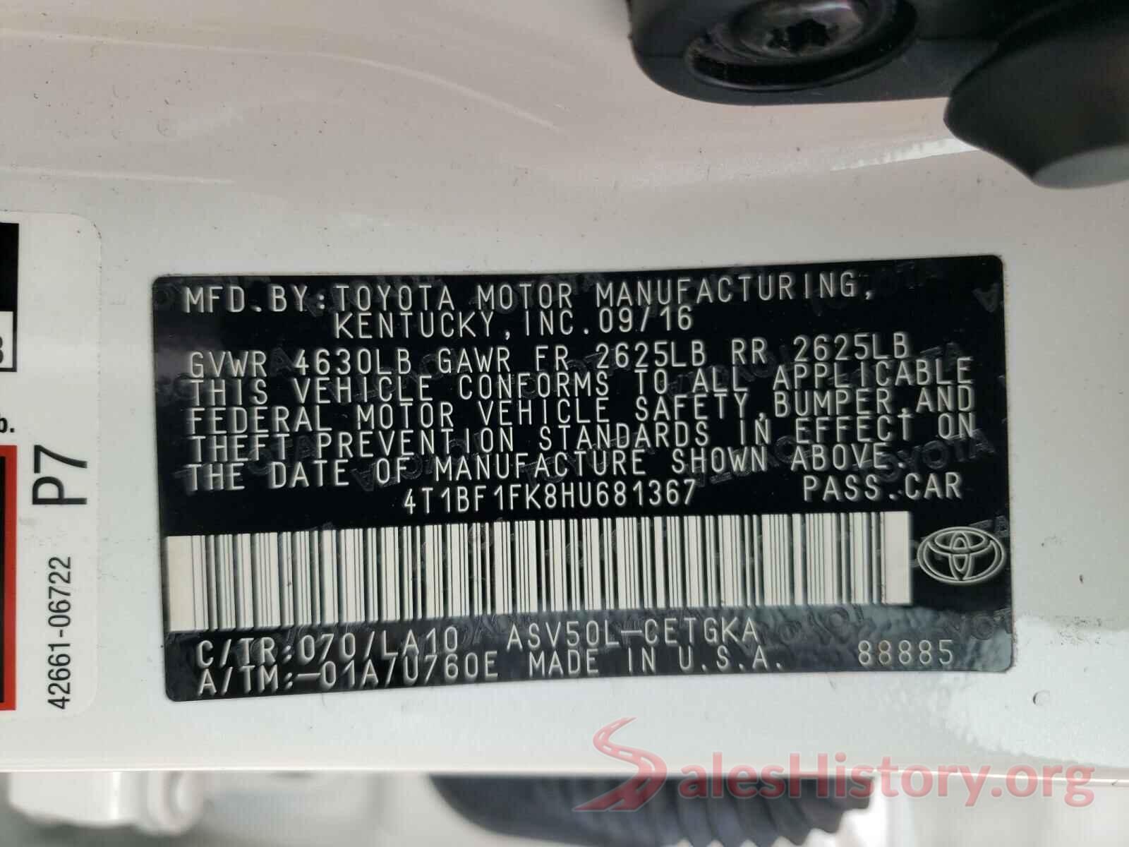 4T1BF1FK8HU681367 2017 TOYOTA CAMRY