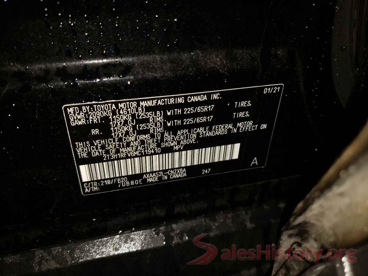 2T3H1RFV6MC119410 2021 TOYOTA RAV4