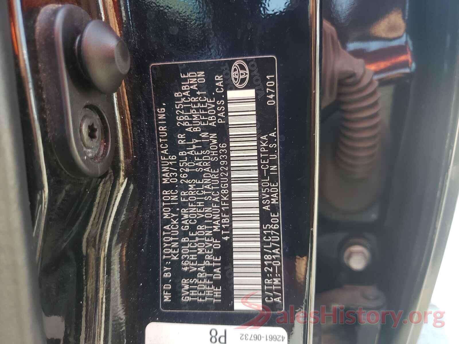 4T1BF1FK8GU229336 2016 TOYOTA CAMRY