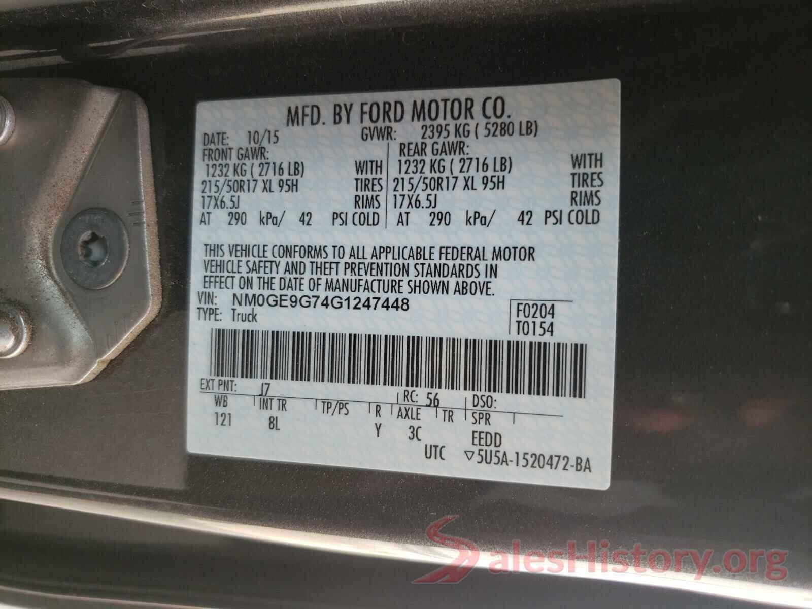 NM0GE9G74G1247448 2016 FORD TRANSIT CO