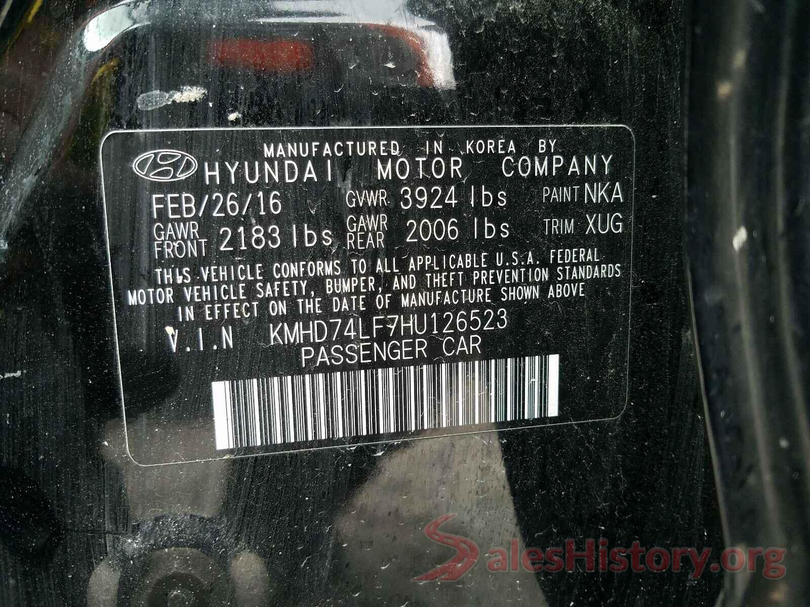 KMHD74LF7HU126523 2017 HYUNDAI ELANTRA