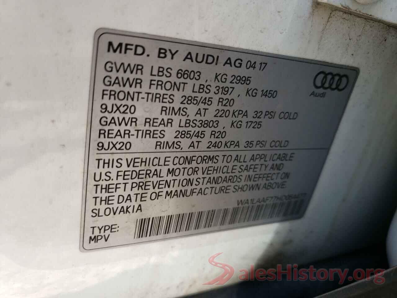 WA1LAAF77HD054477 2017 AUDI Q7