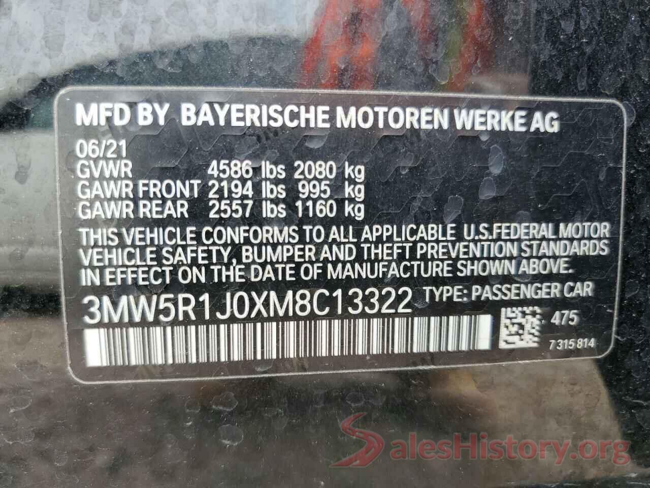 3MW5R1J0XM8C13322 2021 BMW 3 SERIES