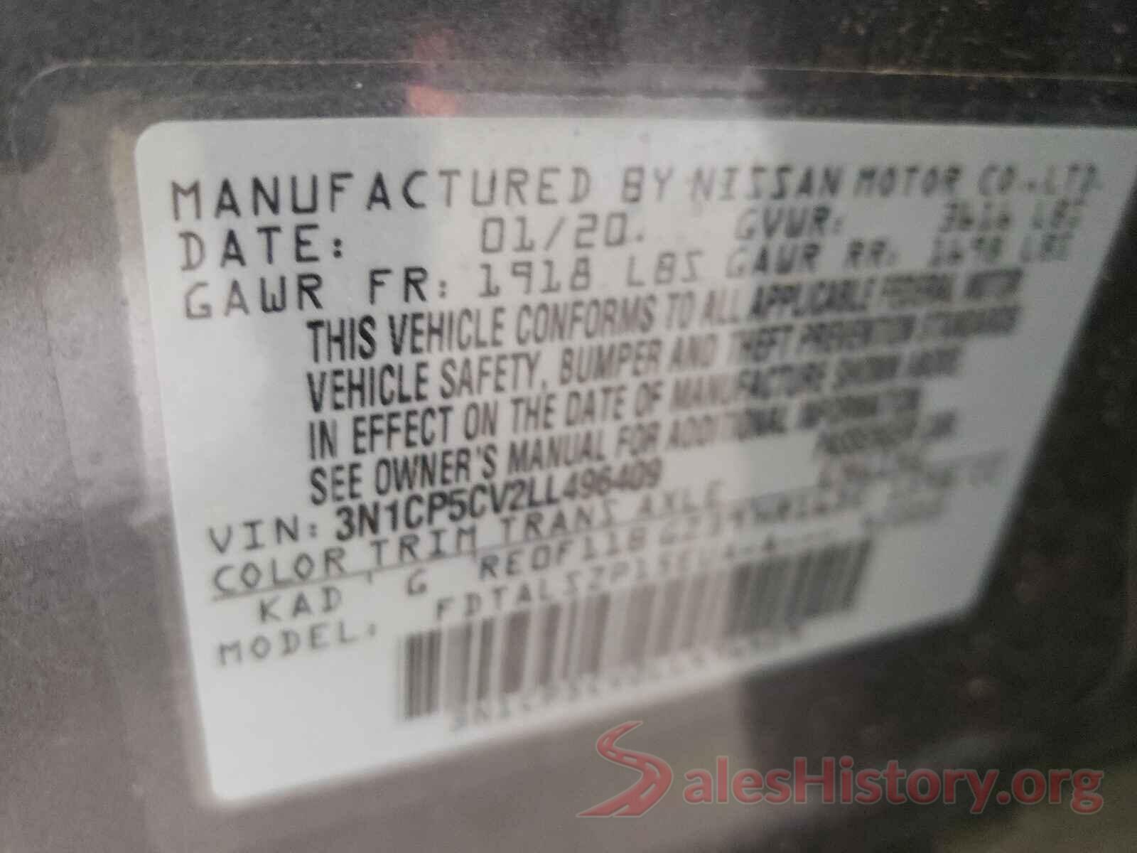 3N1CP5CV2LL496409 2020 NISSAN KICKS