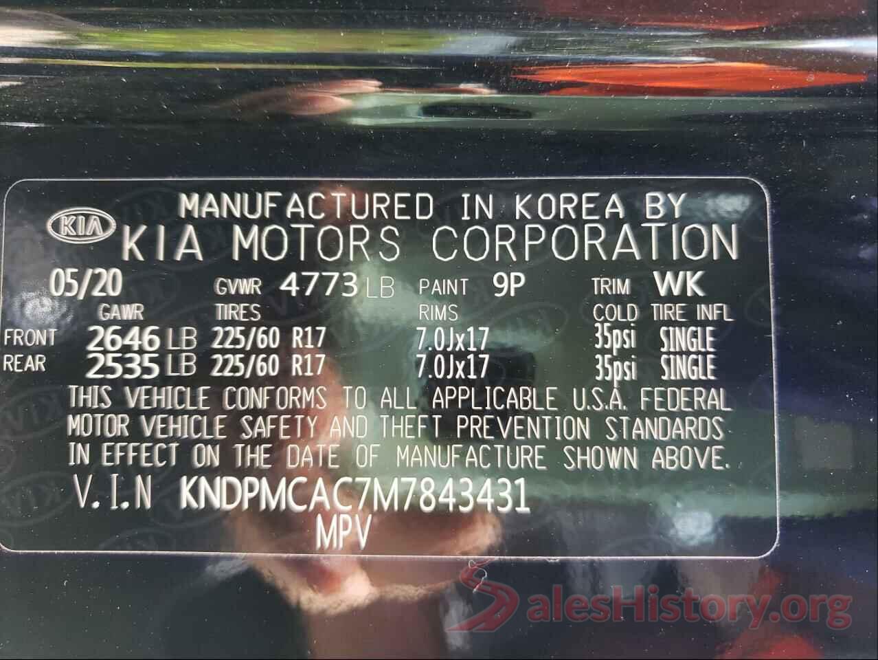 KNDPMCAC7M7843431 2021 KIA SPORTAGE