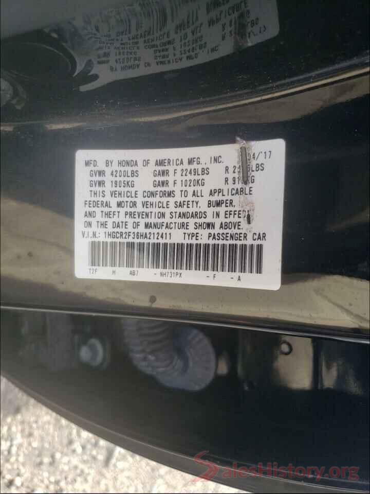 1HGCR2F36HA212411 2017 HONDA ACCORD