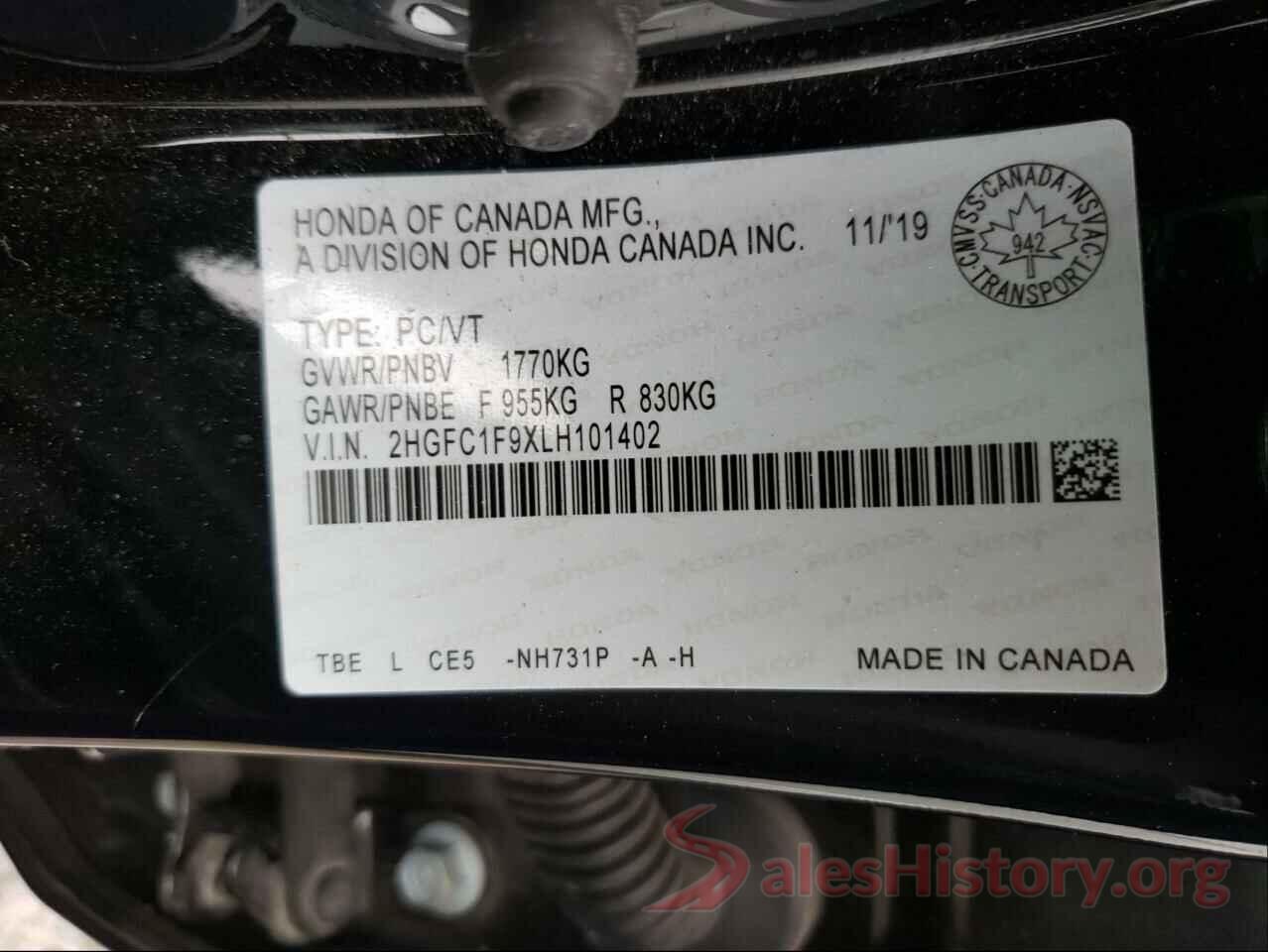 2HGFC1F9XLH101402 2020 HONDA CIVIC