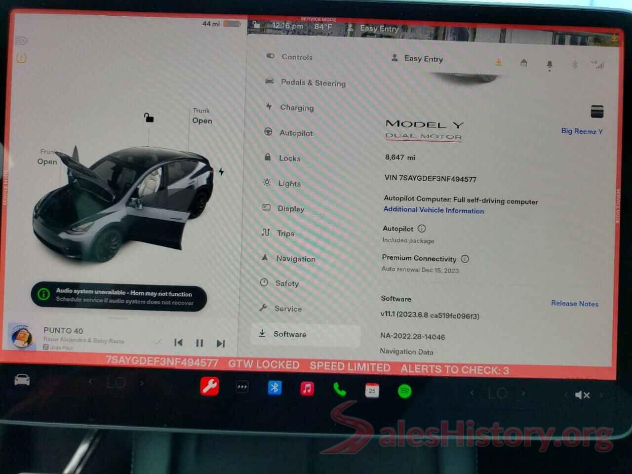 7SAYGDEF3NF494577 2022 TESLA MODEL Y