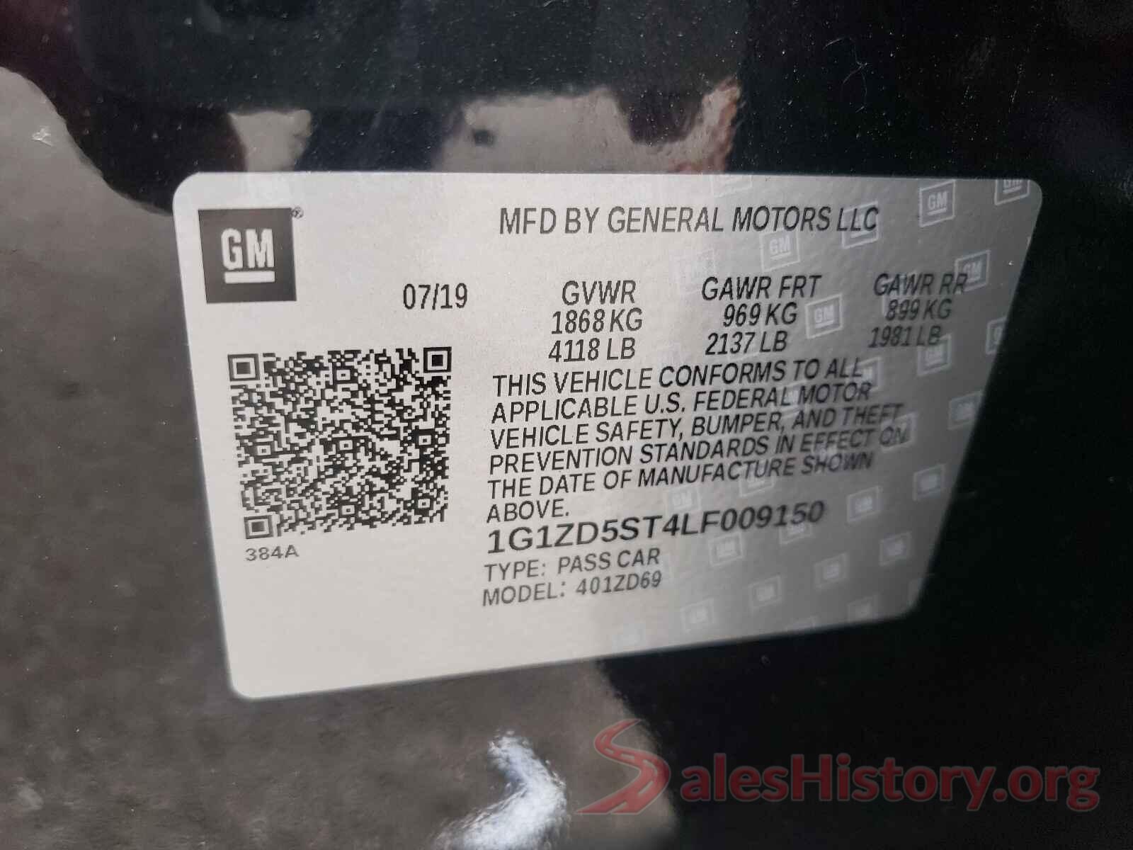 1G1ZD5ST4LF009150 2020 CHEVROLET MALIBU