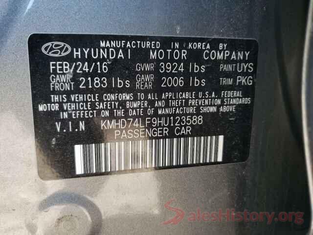 KMHD74LF9HU123588 2017 HYUNDAI ELANTRA