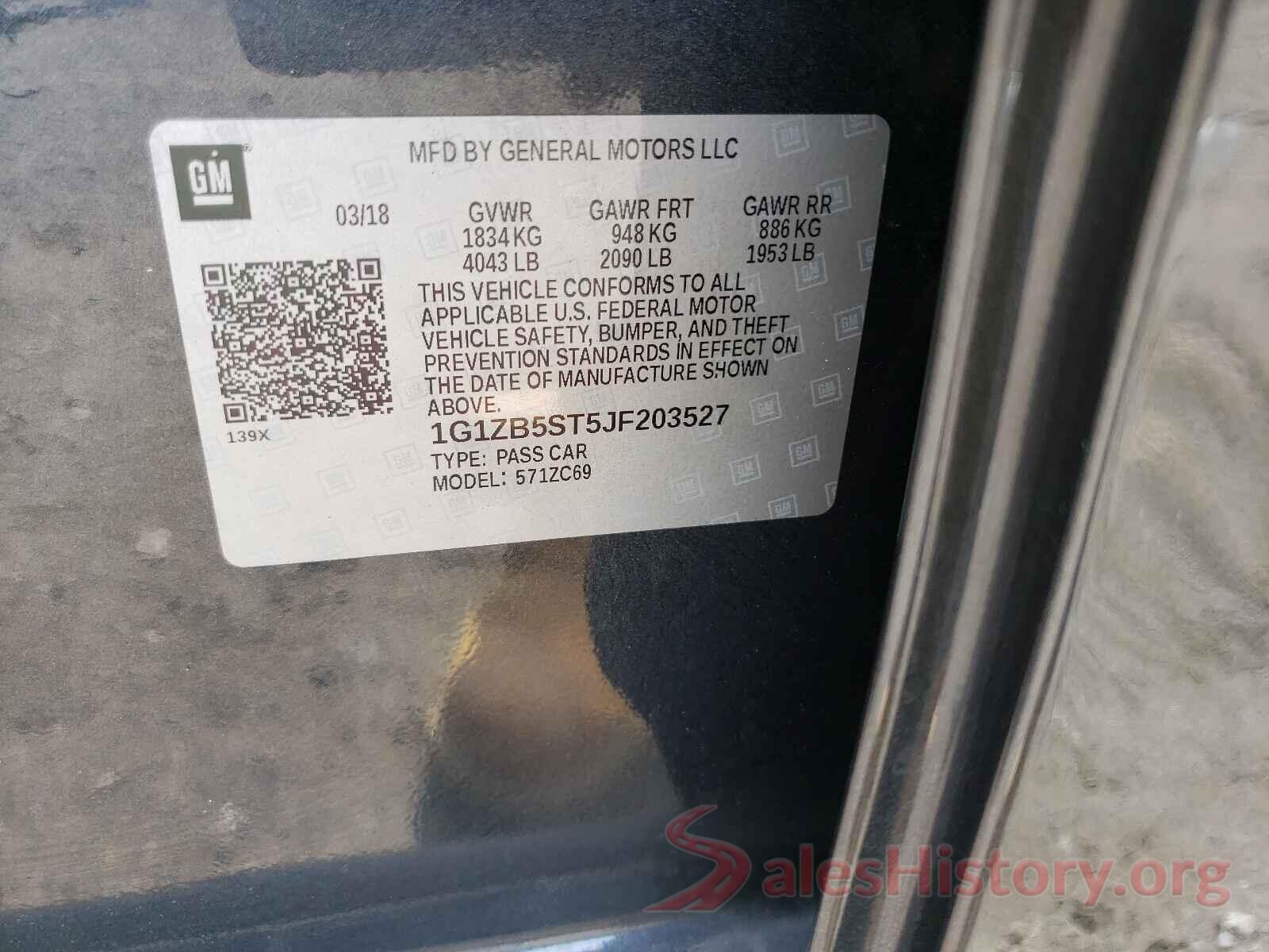 1G1ZB5ST5JF203527 2018 CHEVROLET MALIBU