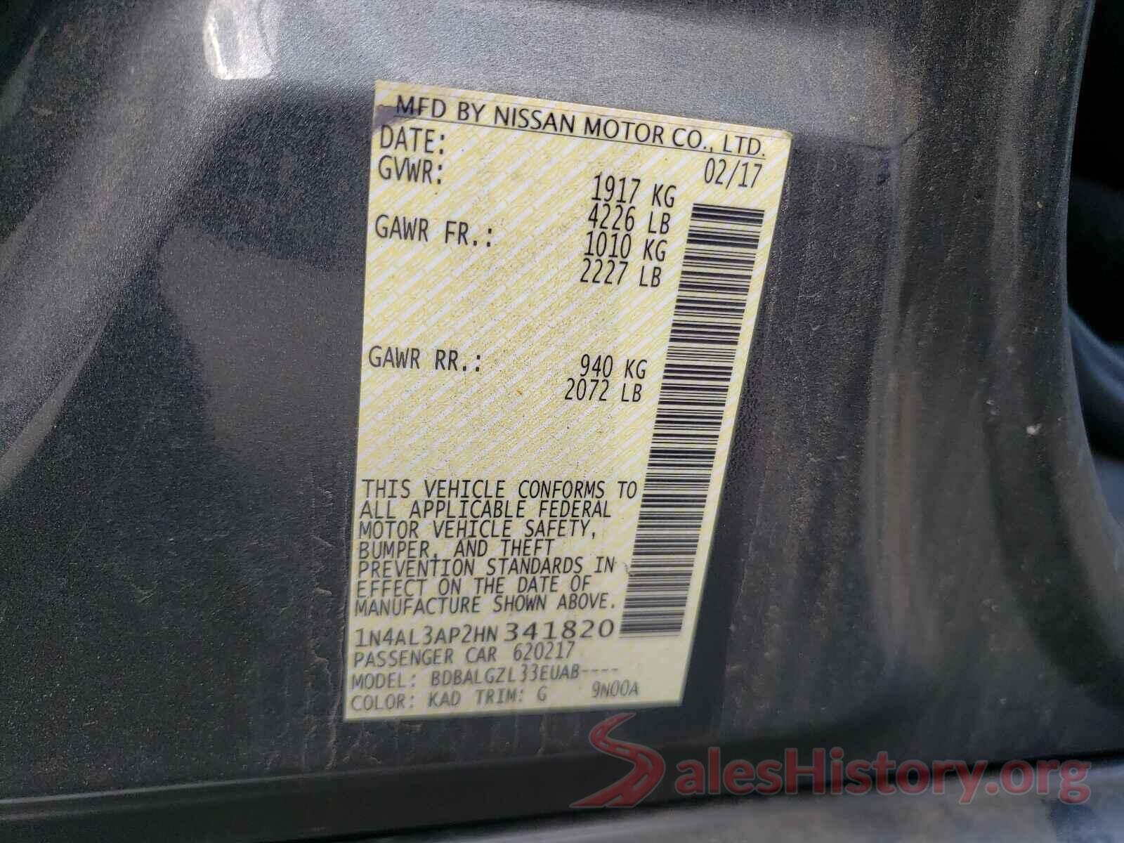 1N4AL3AP2HN341820 2017 NISSAN ALTIMA