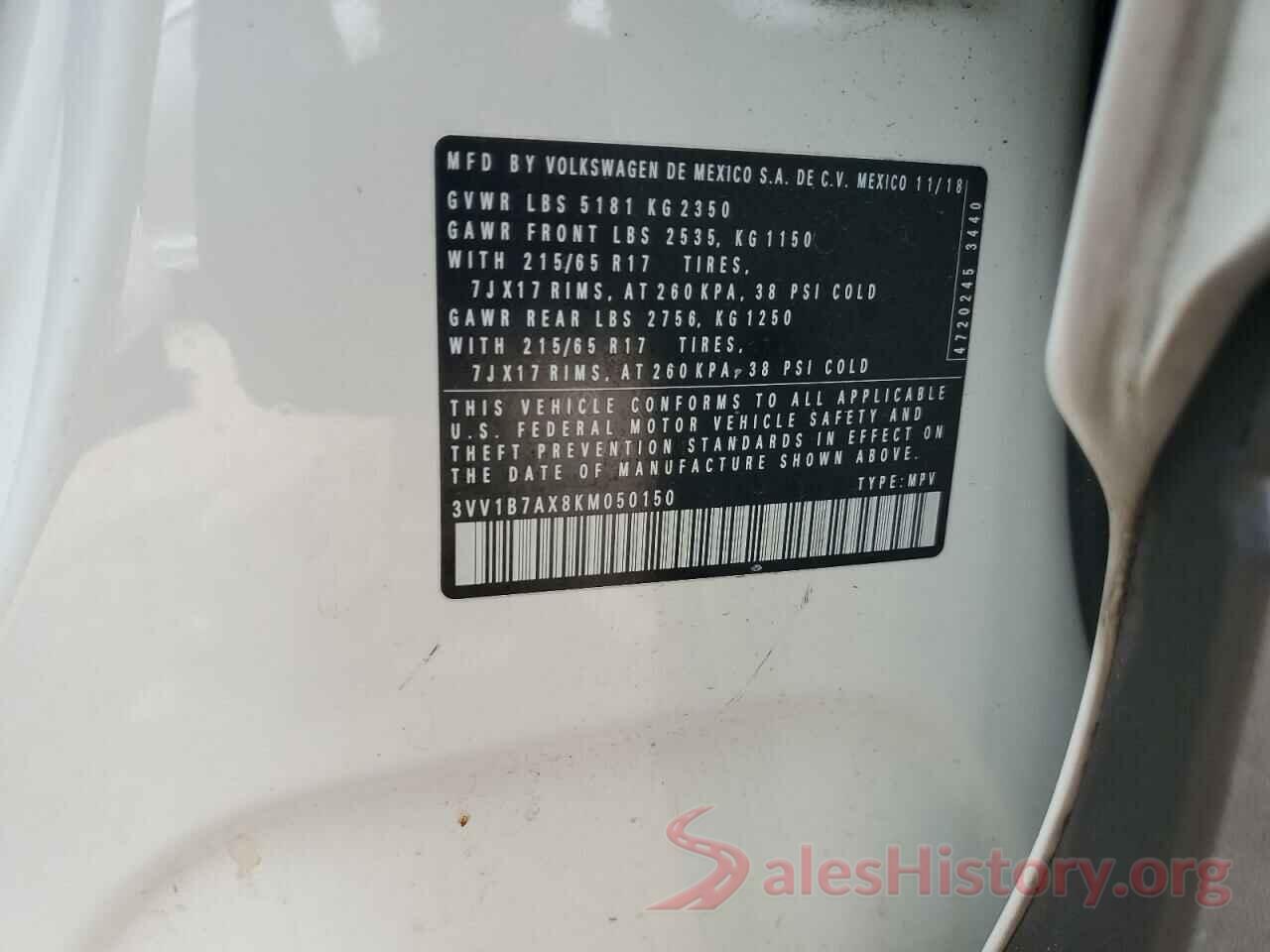 3VV1B7AX8KM050150 2019 VOLKSWAGEN TIGUAN