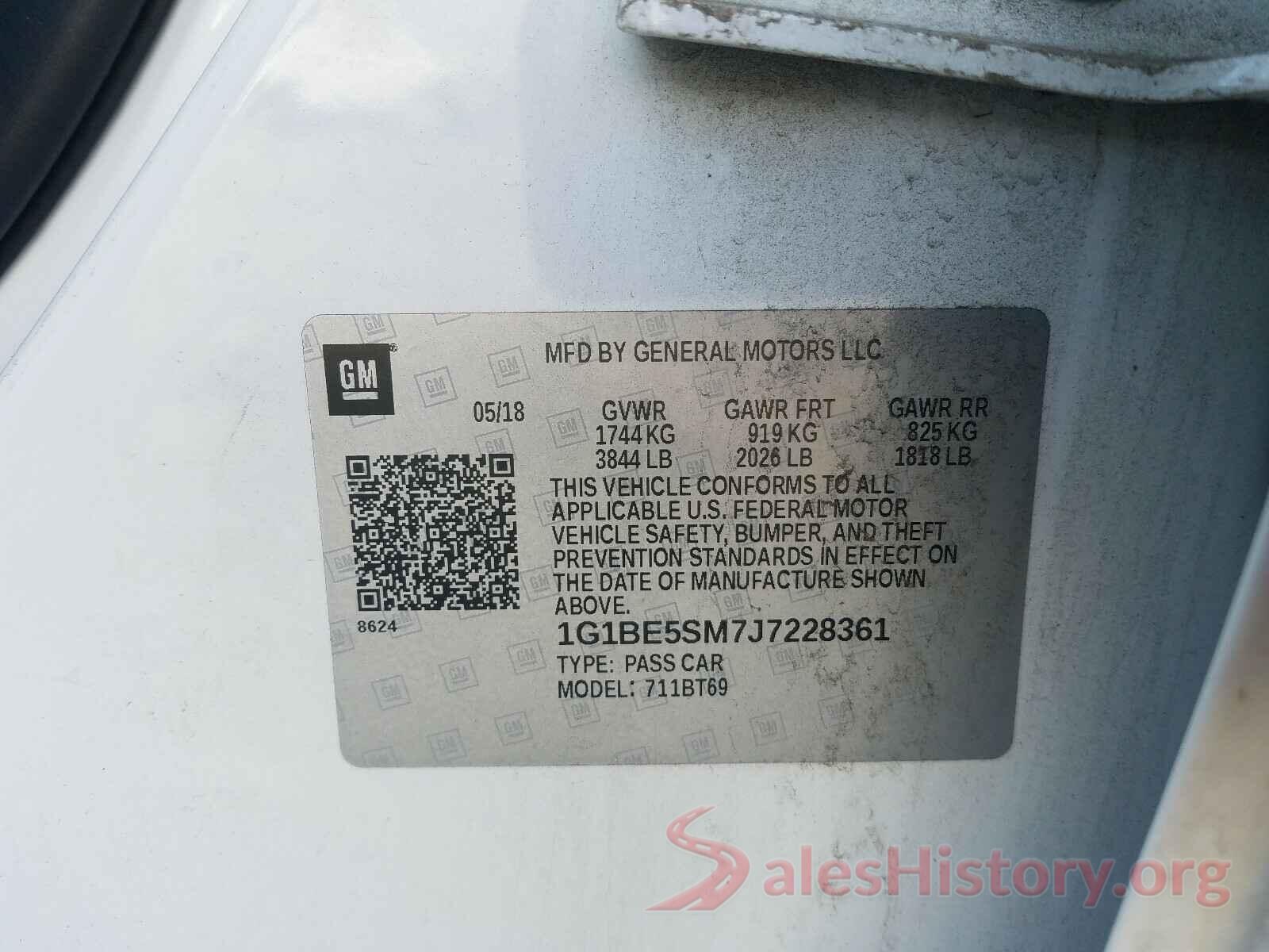 1G1BE5SM7J7228361 2018 CHEVROLET CRUZE