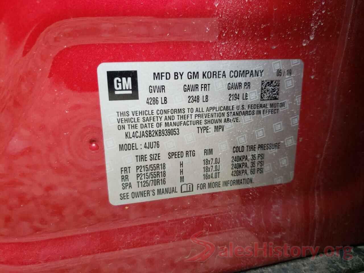 KL4CJASB2KB939053 2019 BUICK ENCORE