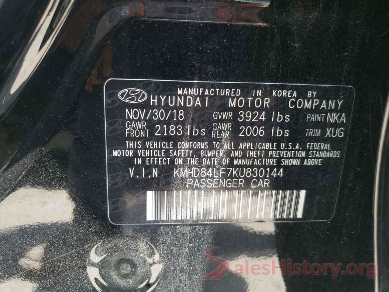 KMHD84LF7KU830144 2019 HYUNDAI ELANTRA