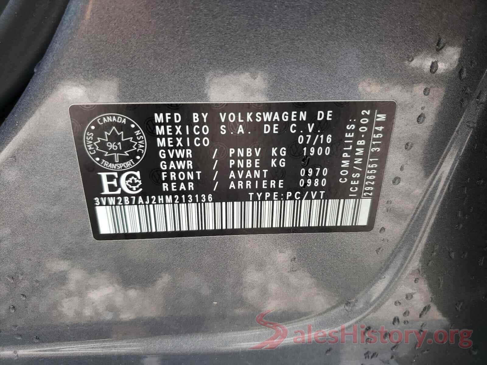 3VW2B7AJ2HM213136 2017 VOLKSWAGEN JETTA