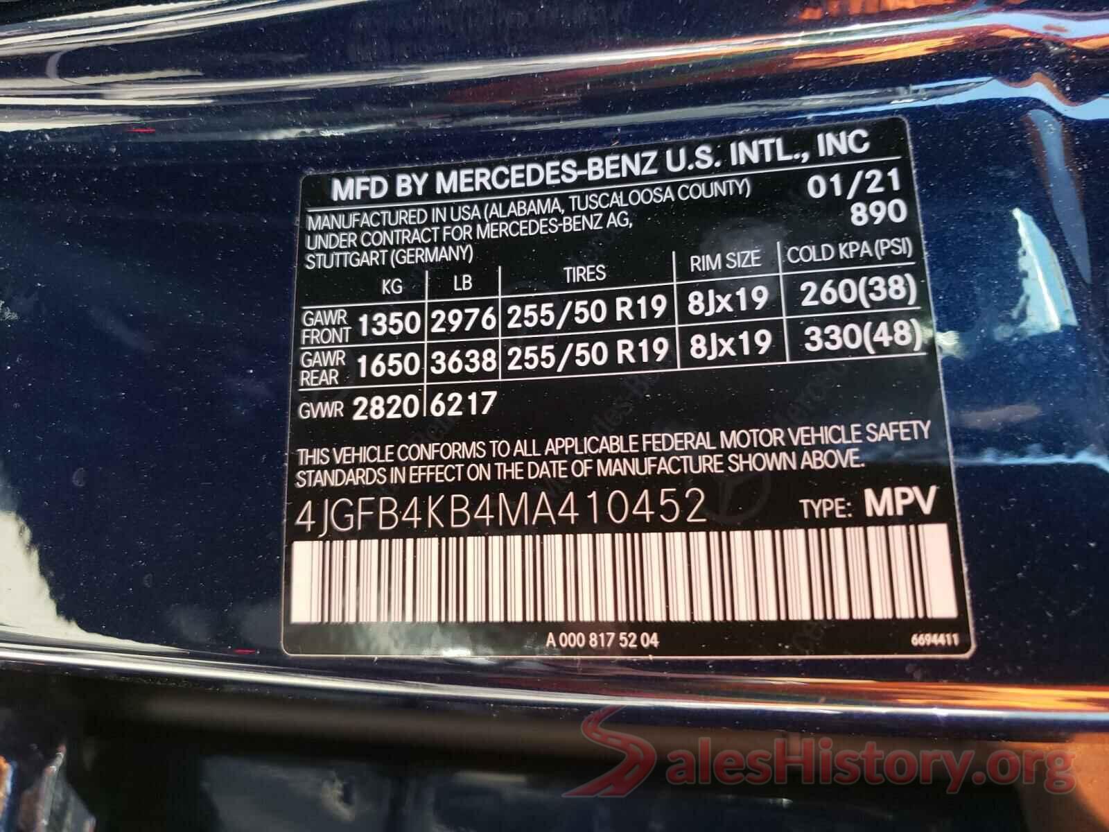 4JGFB4KB4MA410452 2021 MERCEDES-BENZ GLE-CLASS