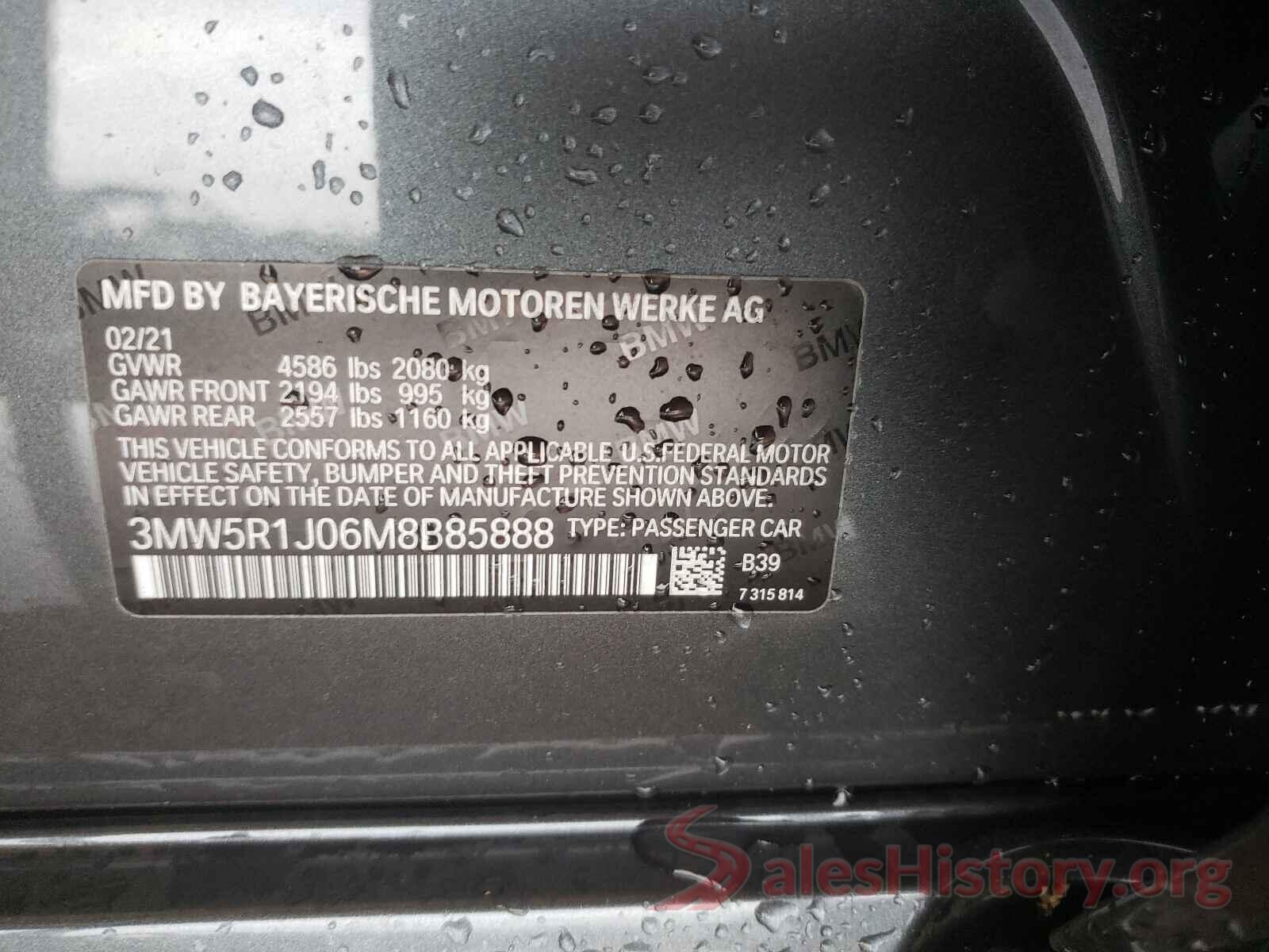 3MW5R1J06M8B85888 2021 BMW 3 SERIES