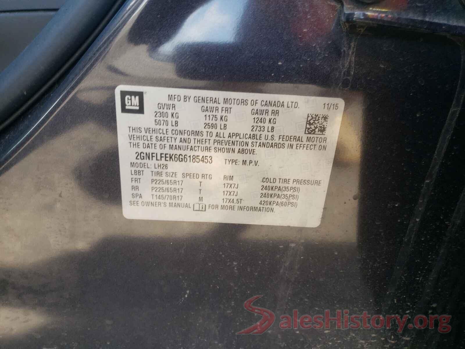 2GNFLFEK6G6185453 2016 CHEVROLET EQUINOX