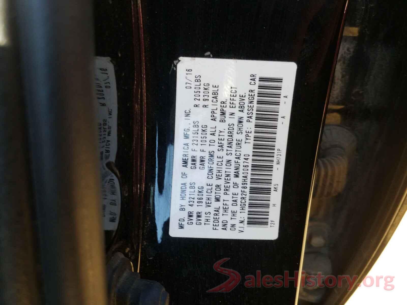 1HGCR2F89HA006740 2017 HONDA ACCORD