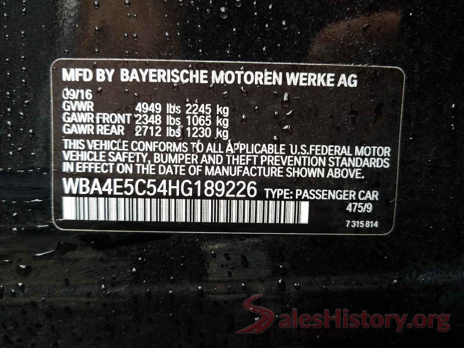 WBA4E5C54HG189226 2017 BMW 4 SERIES