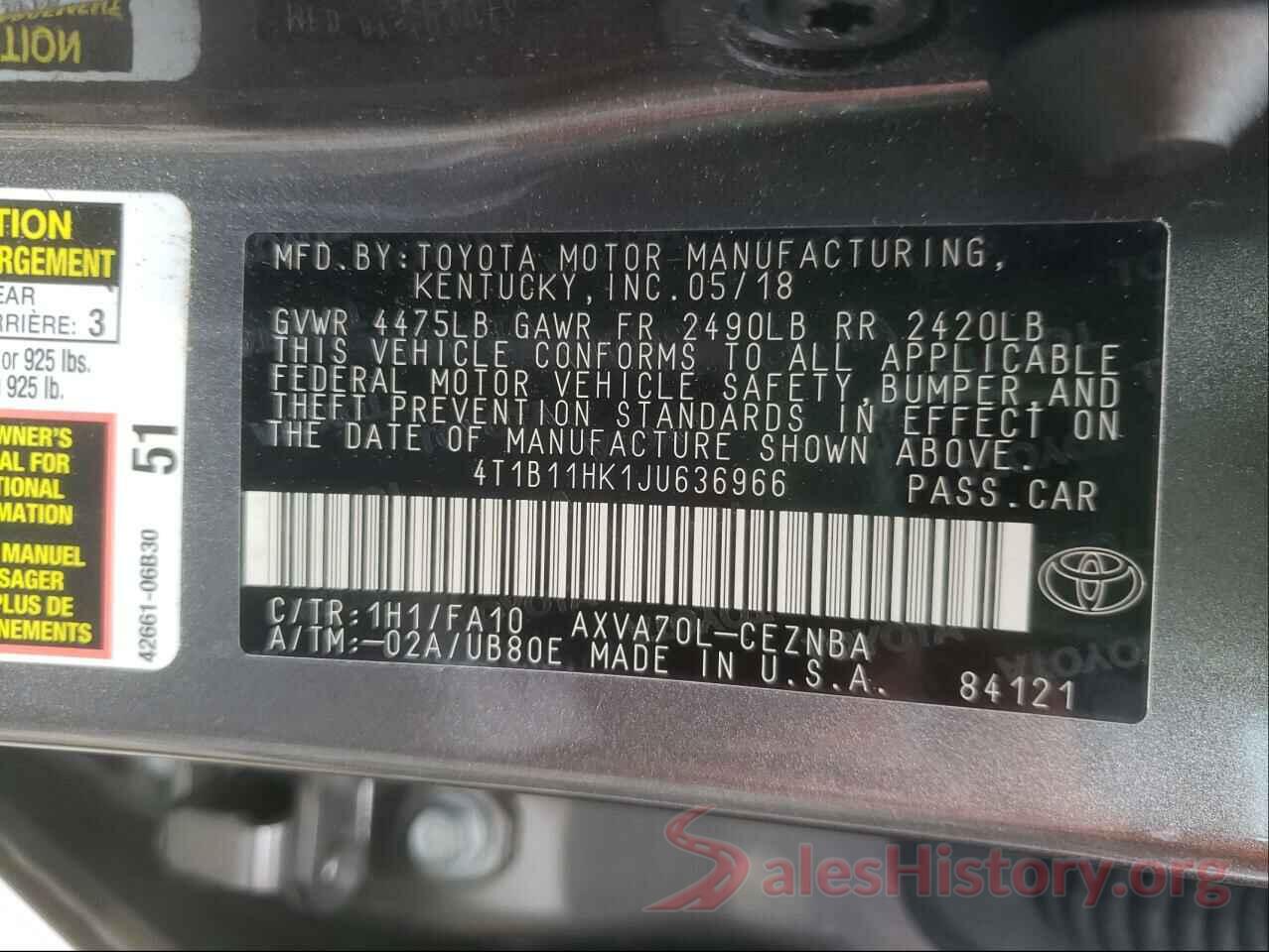 4T1B11HK1JU636966 2018 TOYOTA CAMRY