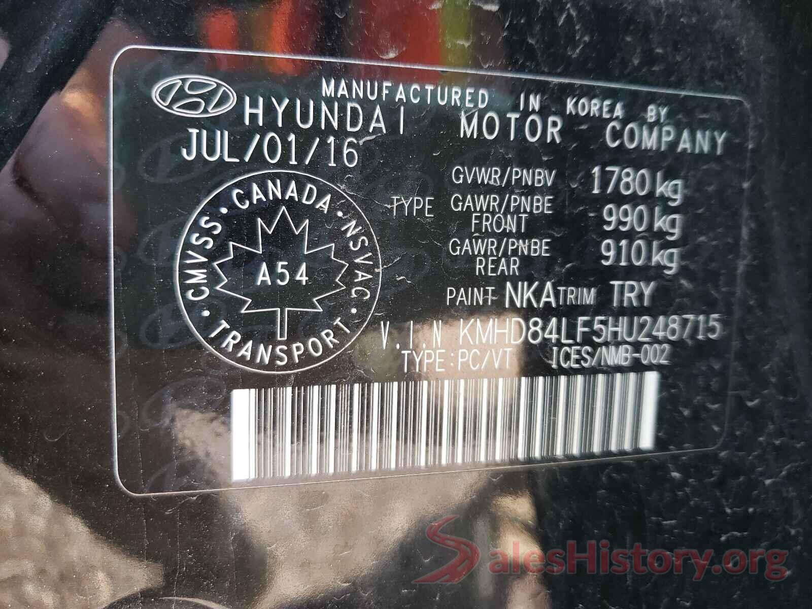 KMHD84LF5HU248715 2017 HYUNDAI ELANTRA