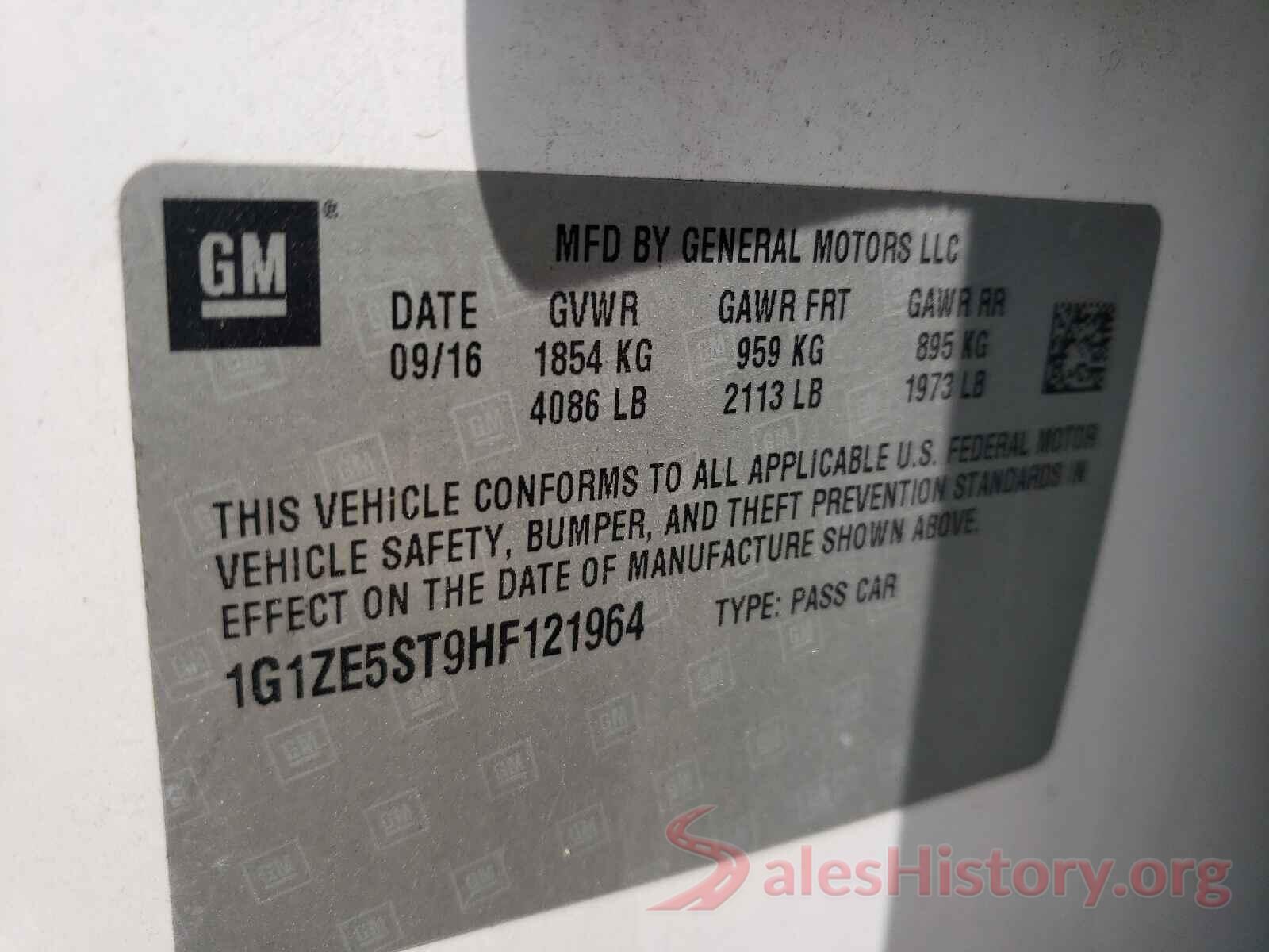 1G1ZE5ST9HF121964 2017 CHEVROLET MALIBU