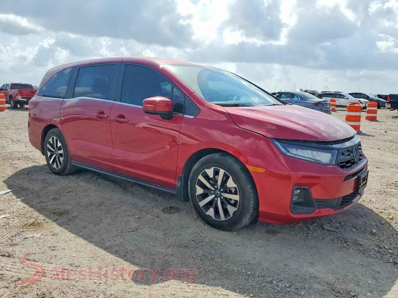 2025 HONDA ODYSSEY VIN 5FNRL6H68SB007972, rear 3/4 view