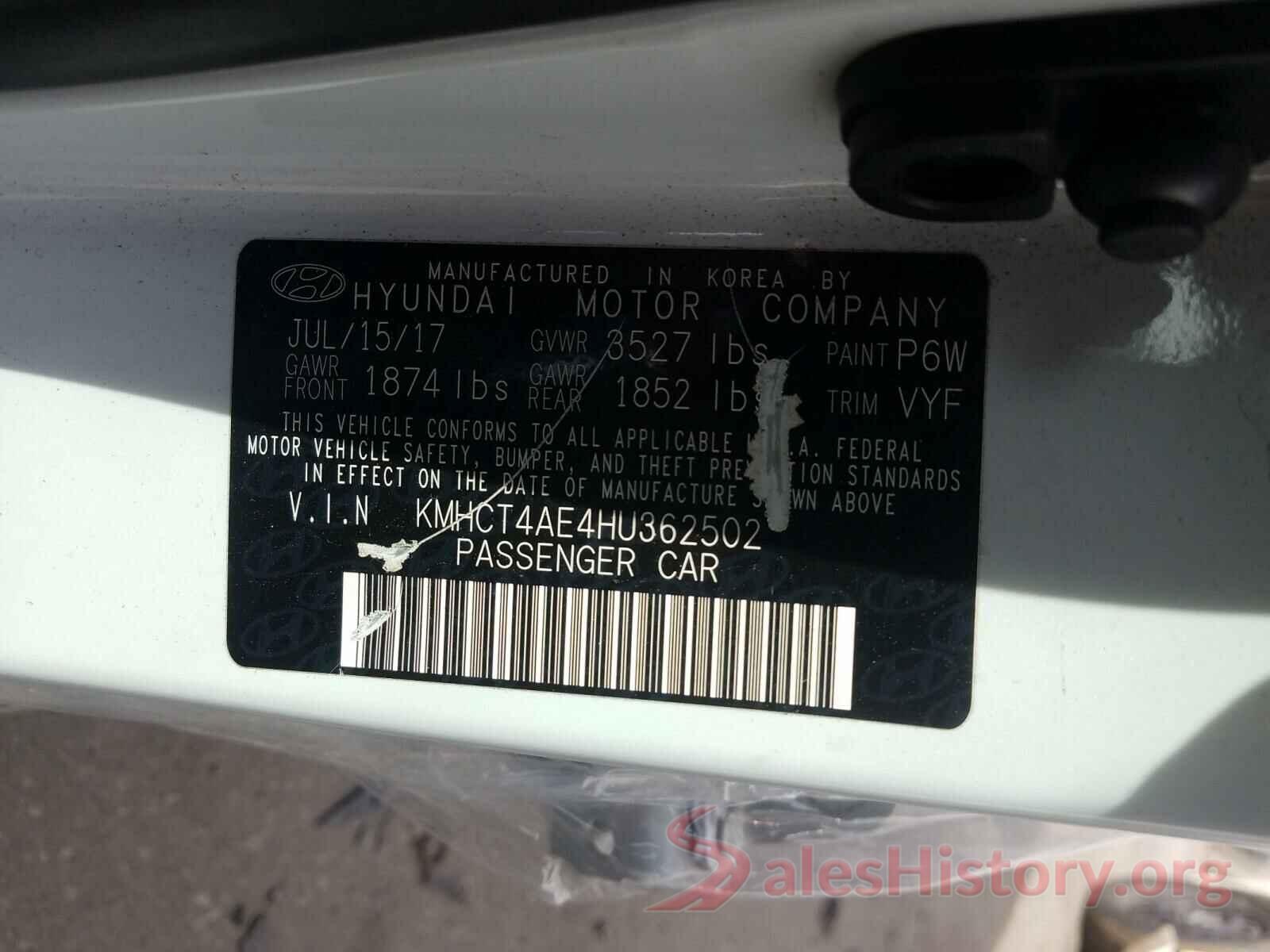 KMHCT4AE4HU362502 2017 HYUNDAI ACCENT