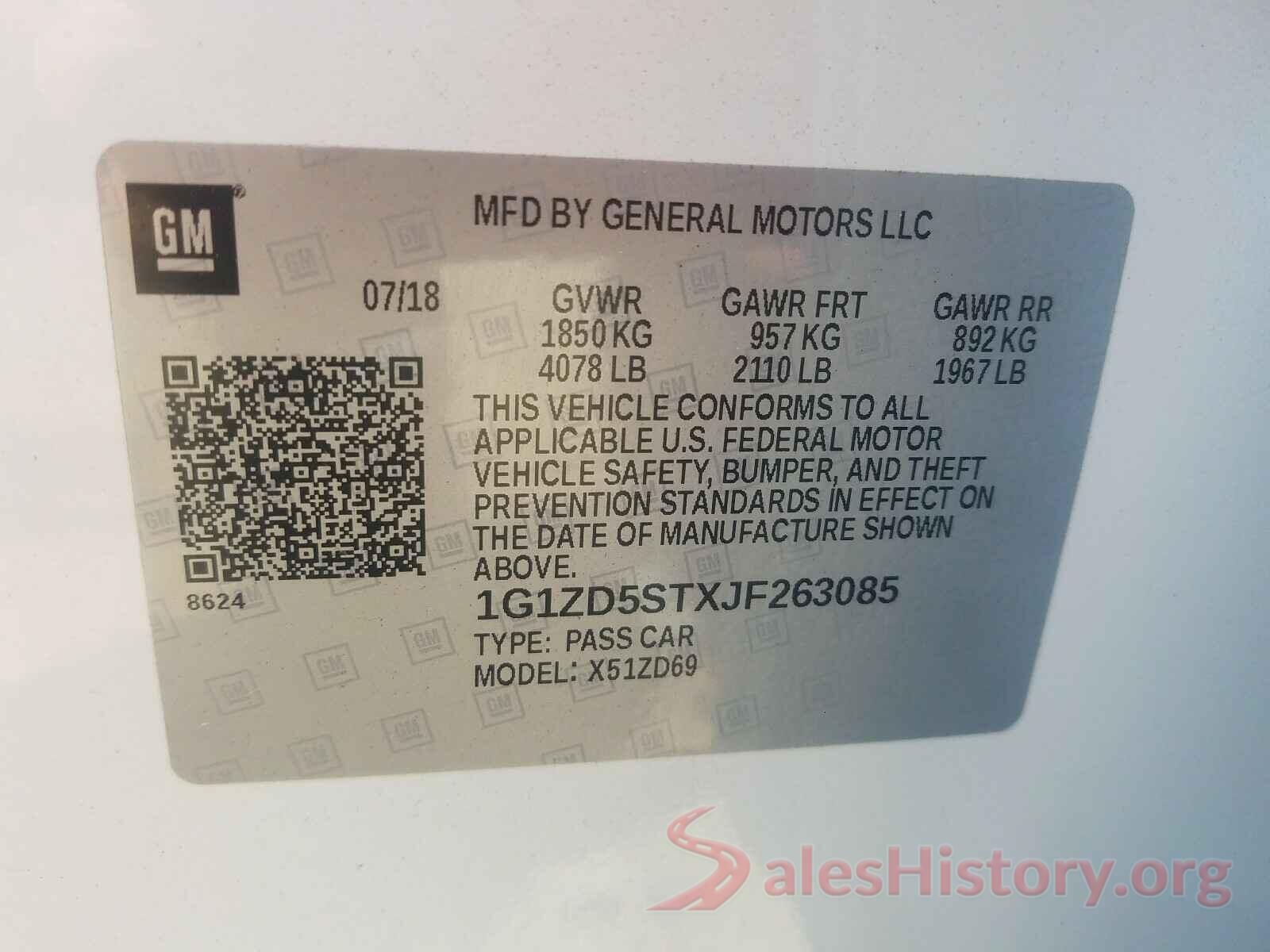 1G1ZD5STXJF263085 2018 CHEVROLET MALIBU