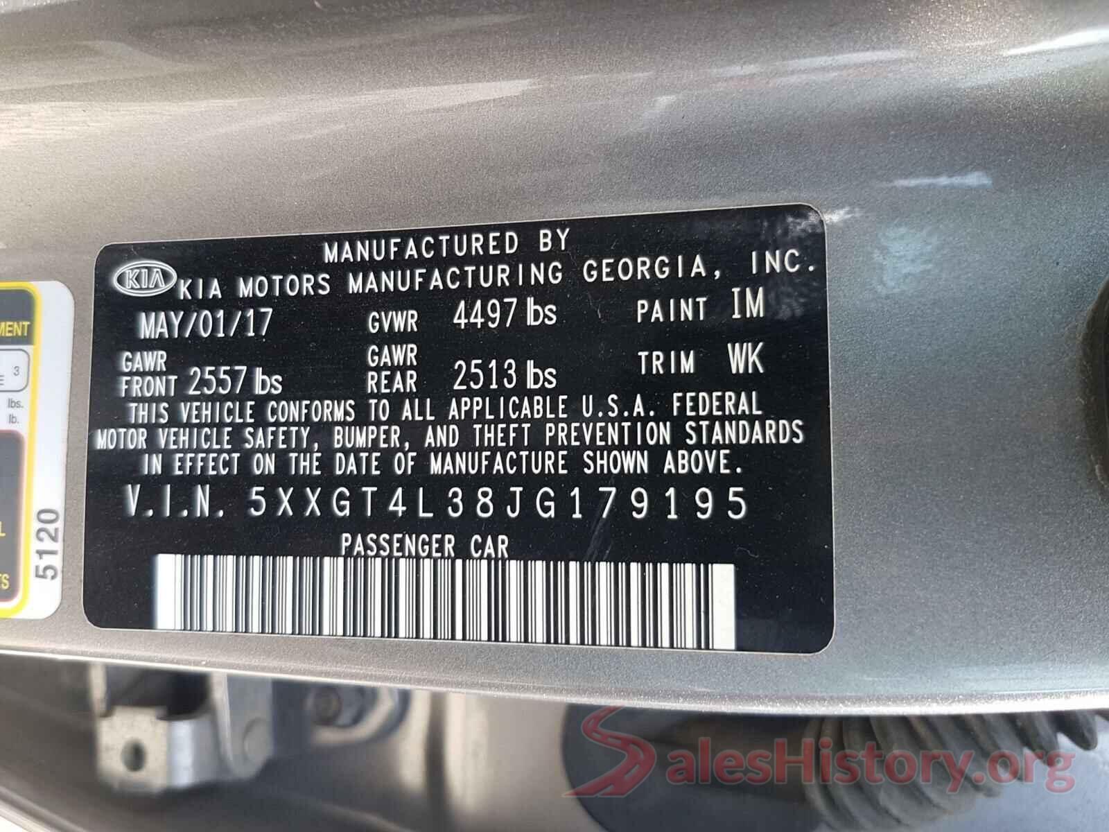 5XXGT4L38JG179195 2018 KIA OPTIMA