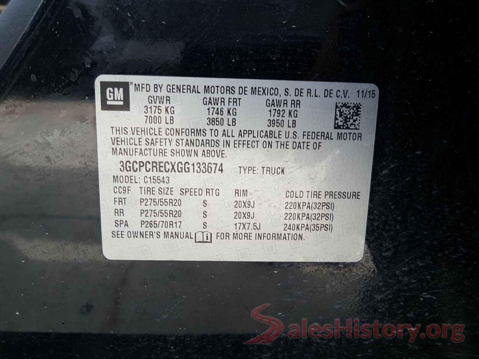 3GCPCRECXGG133674 2016 CHEVROLET SILVERADO