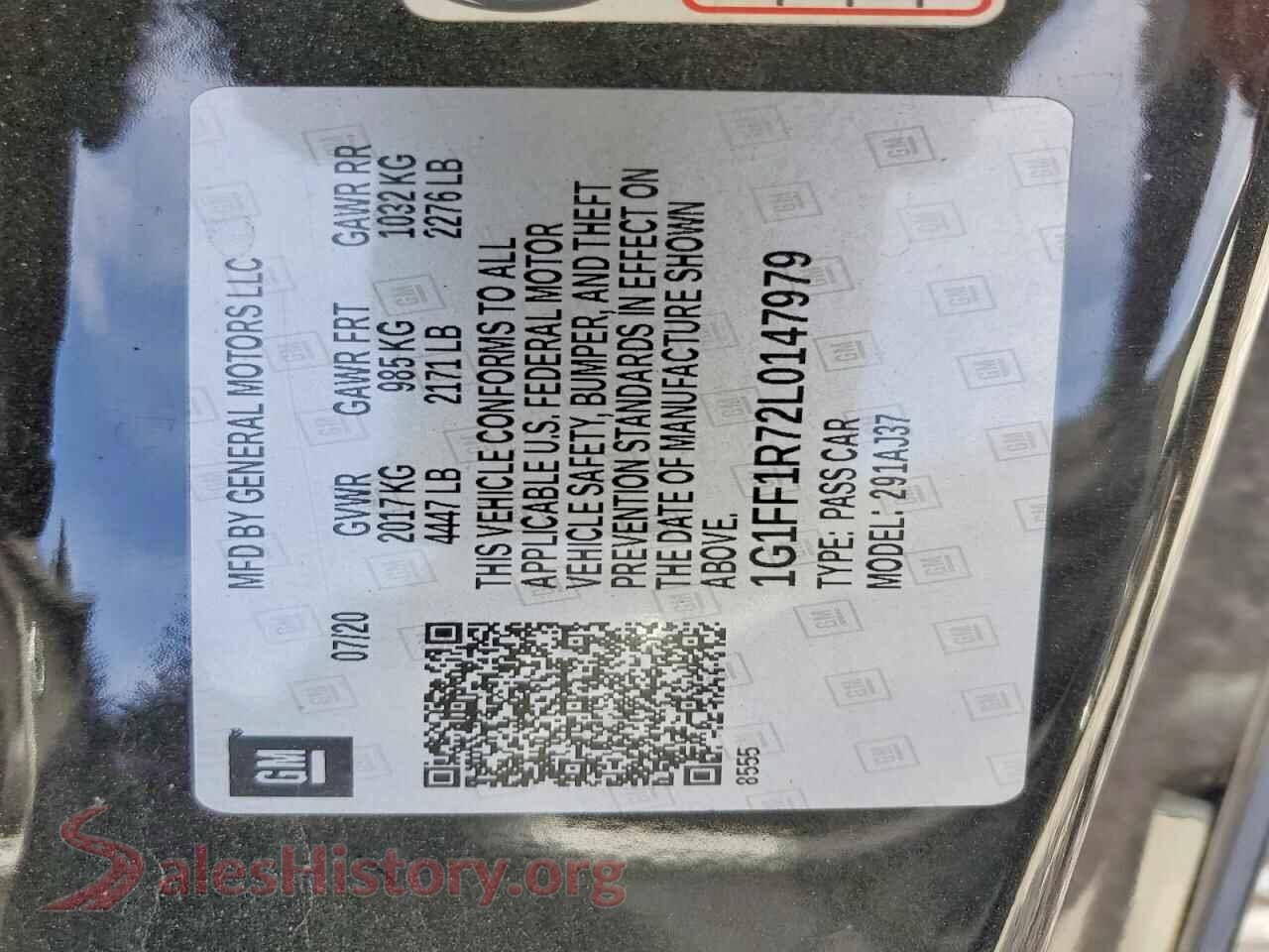 2020 CHEVROLET CAMARO VIN 1G1FF1R72L0147979, wheel and tire
