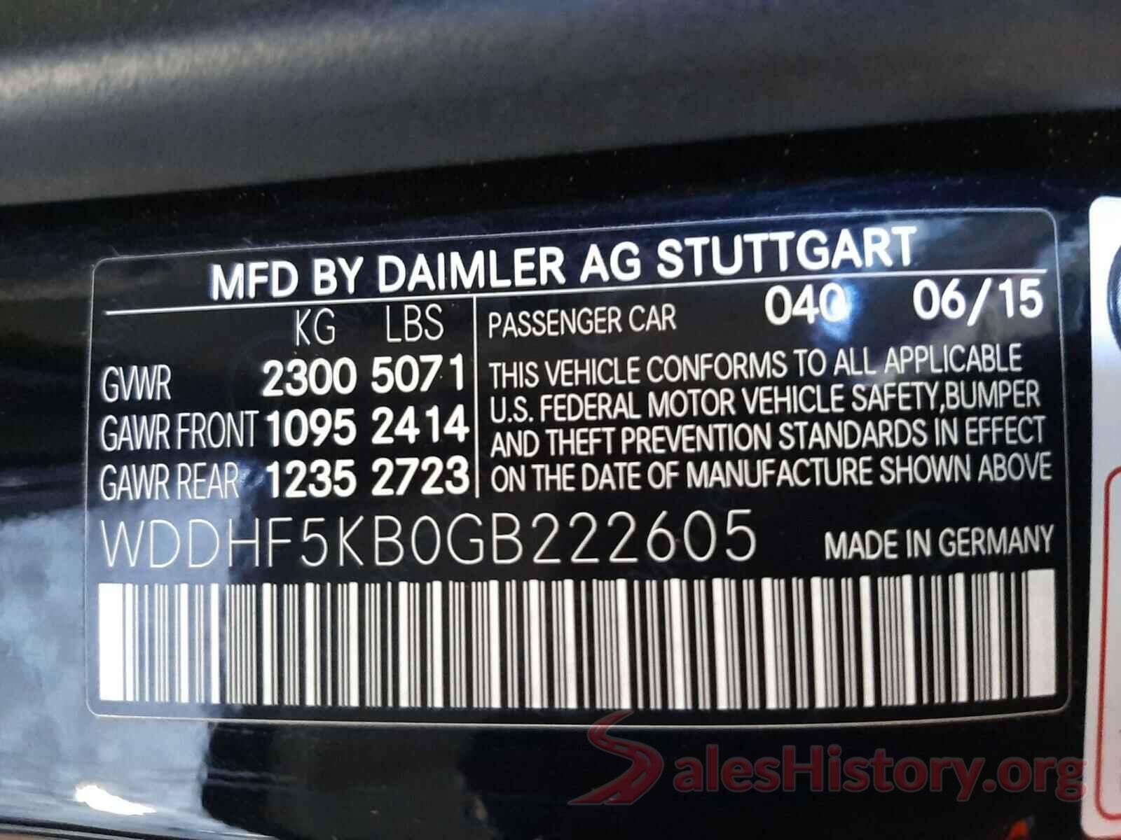 WDDHF5KB0GB222605 2016 MERCEDES-BENZ E-CLASS