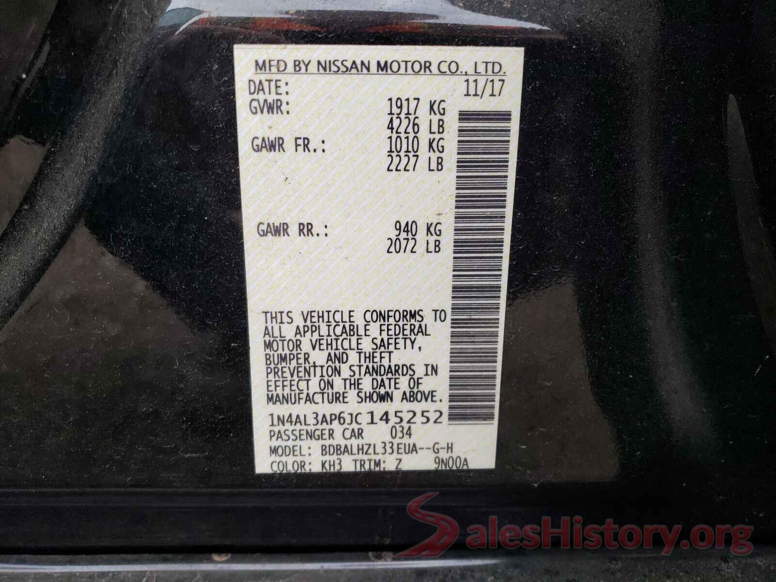 1N4AL3AP6JC145252 2018 NISSAN ALTIMA