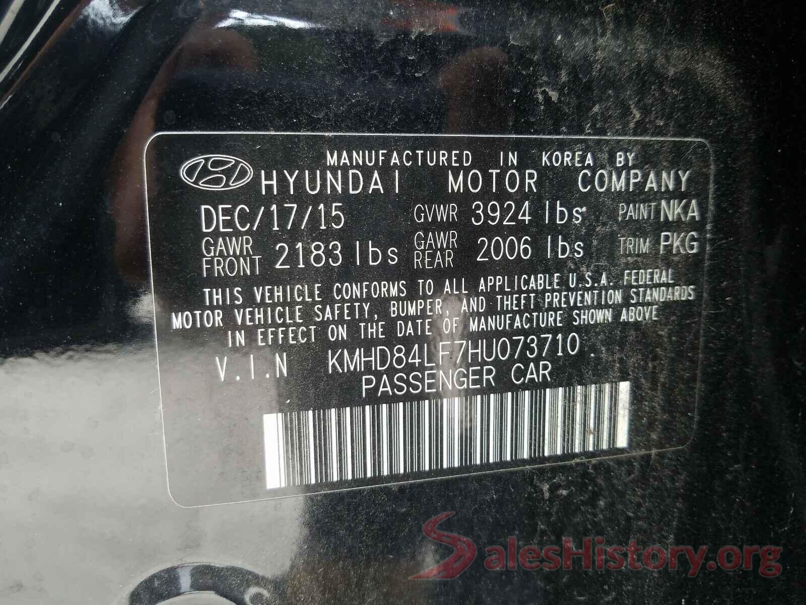 KMHD84LF7HU073710 2017 HYUNDAI ELANTRA