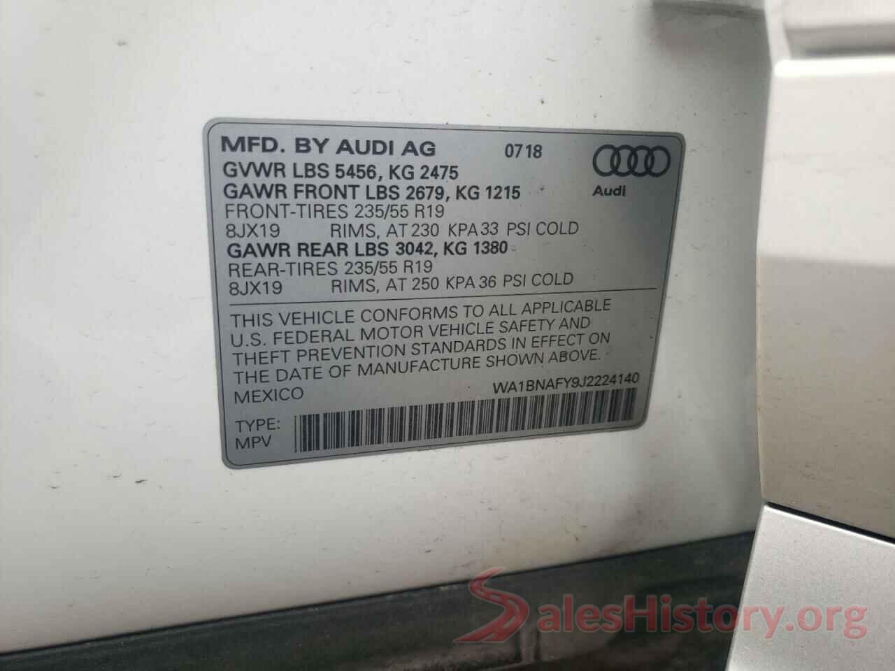 WA1BNAFY9J2224140 2018 AUDI Q5