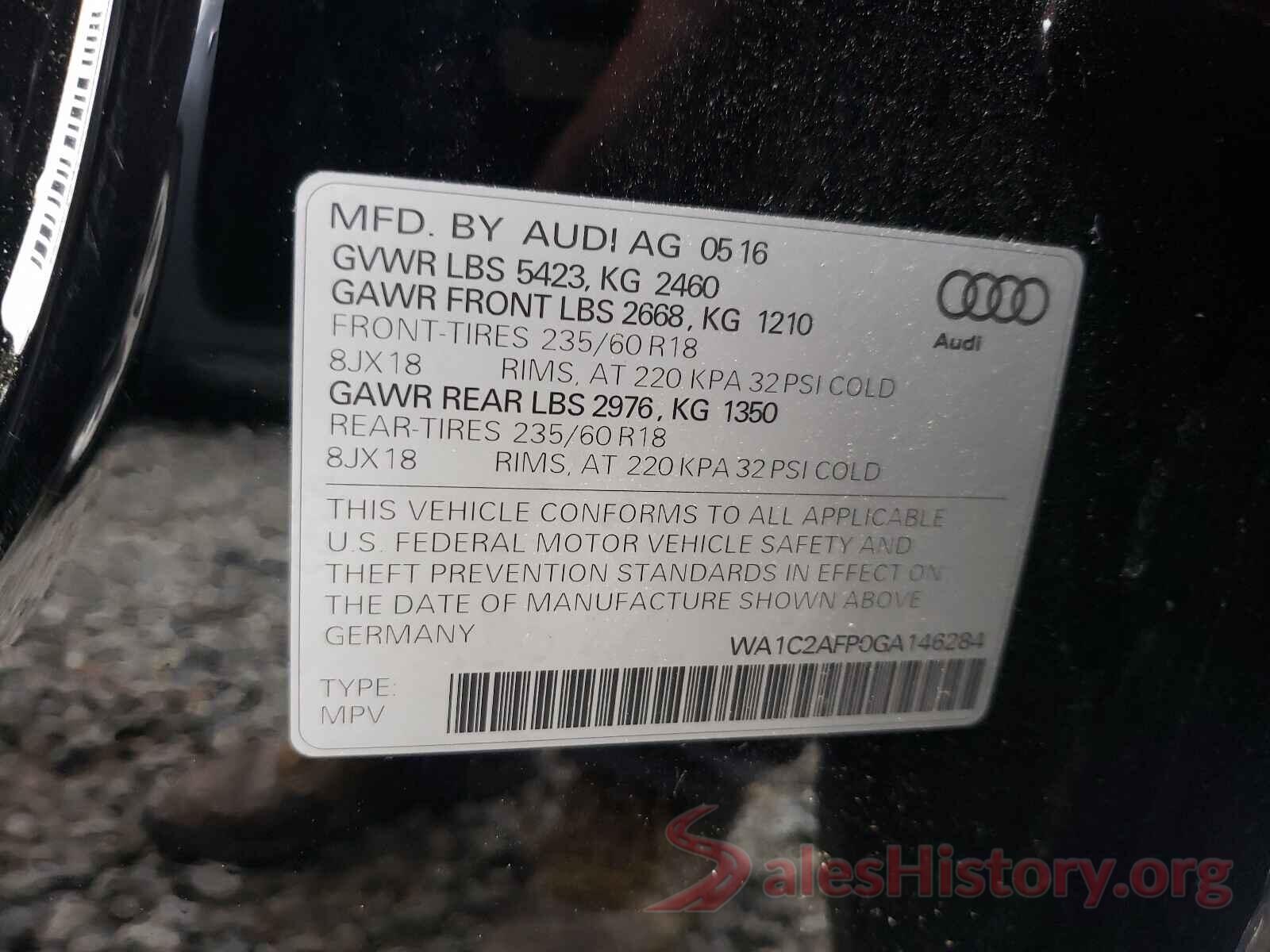 WA1C2AFP0GA146284 2016 AUDI Q5